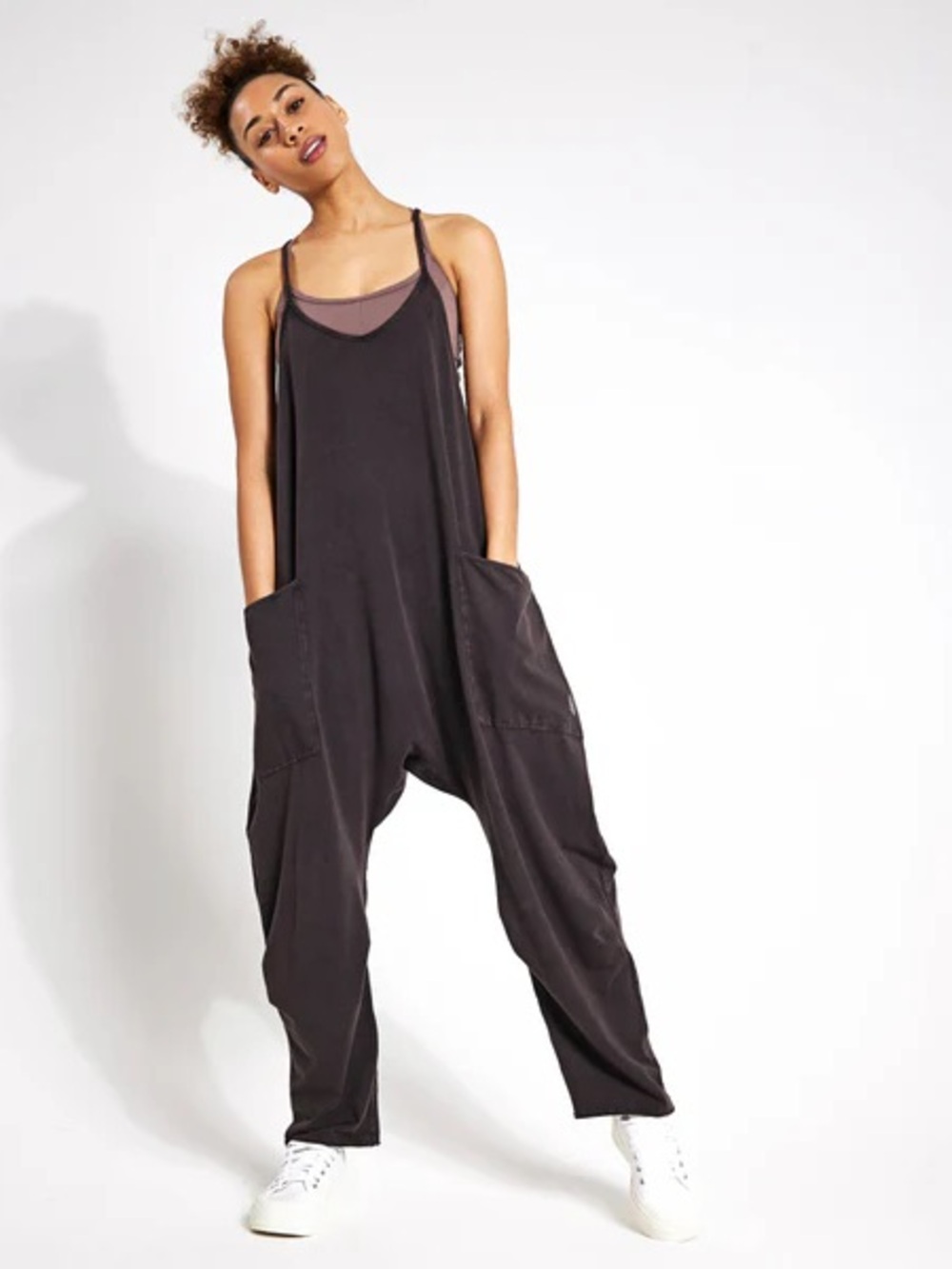 Free People Hotshot Onesie in washed black